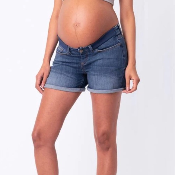Demin Maternity Shorts - Picture 1 of 4